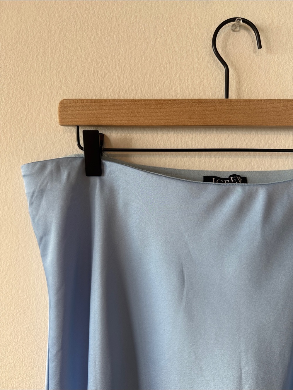 J Crew Light Blue Satin A-Line Midi Skirt - Picture 2 of 3